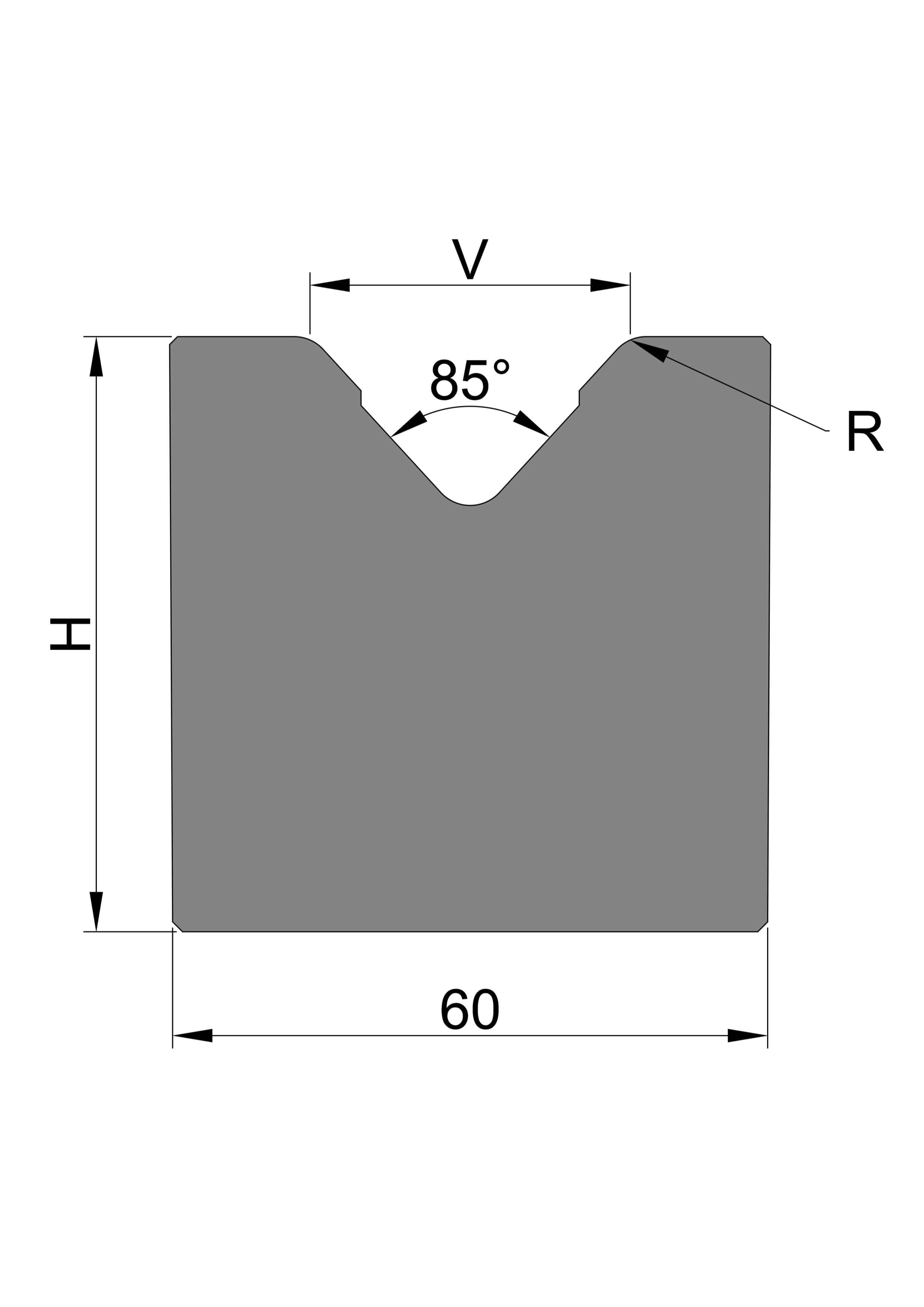 1 'V' Die - 85˚